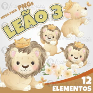 Kit Digital Leão Aquarela 3 (pague 1 Leve 3)