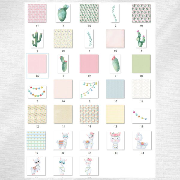 Kit Digital Lhama Aquarela - Imagem 2