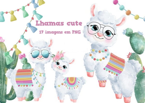 kit digital lhama cute
