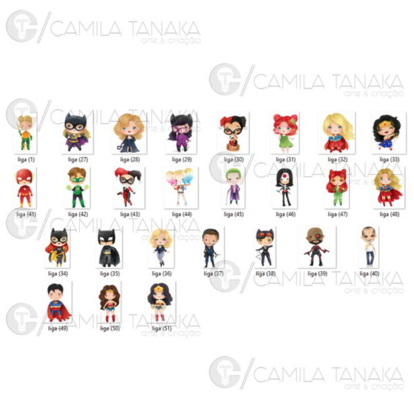 Kit Digital Liga da Justiça Aquarela Cute (pague 1 Leve 3) - Imagem 2
