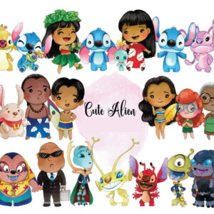 Kit Digital Lilo e Stitch Aquarela