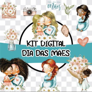 Kit Digital Mãe É Amor em Aquarela em Png