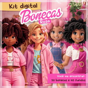 Kit Digital Mascotinhas Boneca Rosa