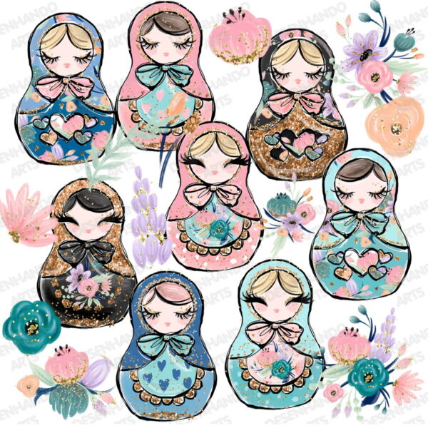 Kit Digital Matrioska Aquarela