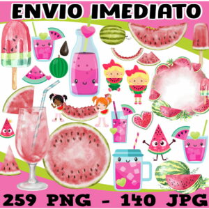 Kit Digital Melancia Aquarela