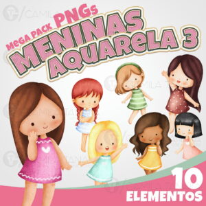 Kit Digital Menina Aquarela 3 (pague 1 Leve 3)