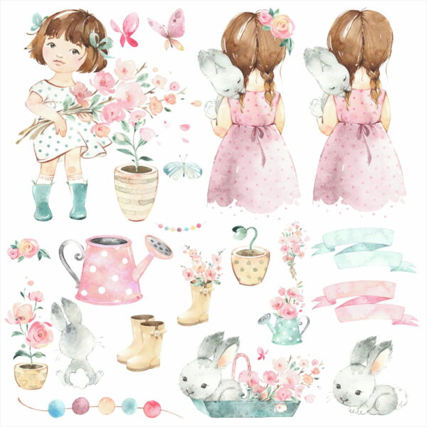 Kit Digital Menina Aquarela