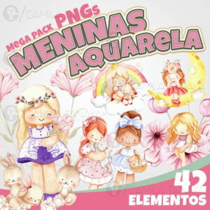 Kit Digital Menina Aquarela (pague 1 Leve 3)