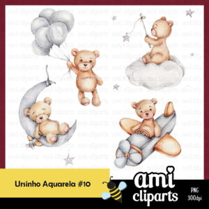 Kit digital Ursinho Aquarela #10