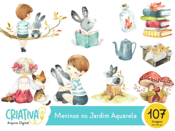 Kit Digital - Meninos no Jardim Aquarela