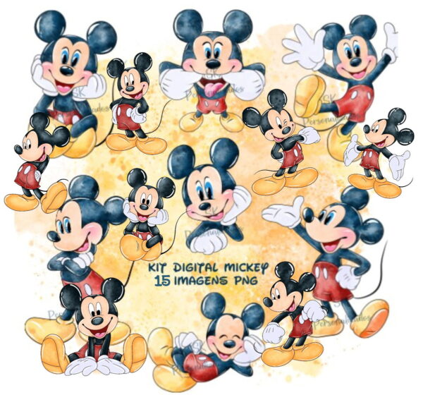 Kit Digital Mickey Aquarela #992#