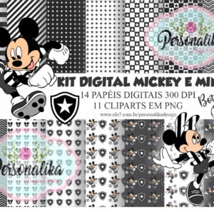 Kit Digital Mickey E Minnie Botafogo