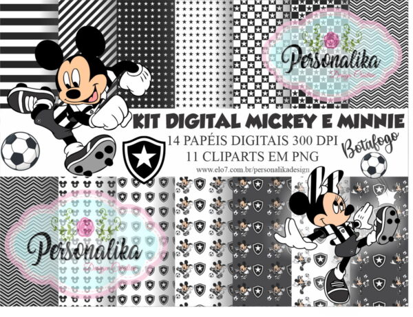 Kit Digital Mickey E Minnie Botafogo