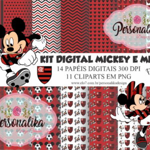 Kit Digital Mickey E Minnie Flamengo