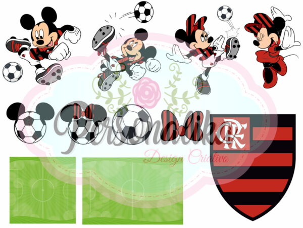 Kit Digital Mickey E Minnie Flamengo - Image 2