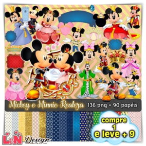 Kit Digital Mickey e Minnie Realeza