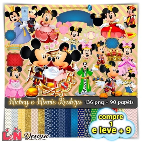 Kit Digital Mickey e Minnie Realeza