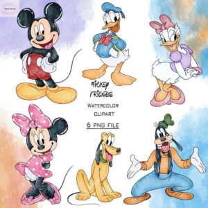 Kit Digital Mickey e Turma Aquarela