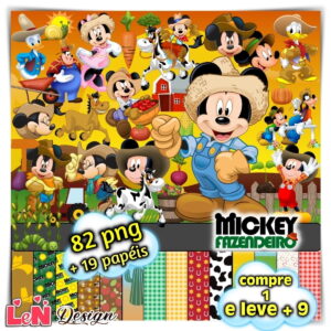 Kit Digital Mickey Fazendeiro
