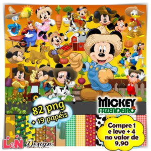 Kit Digital Mickey Fazendeiro
