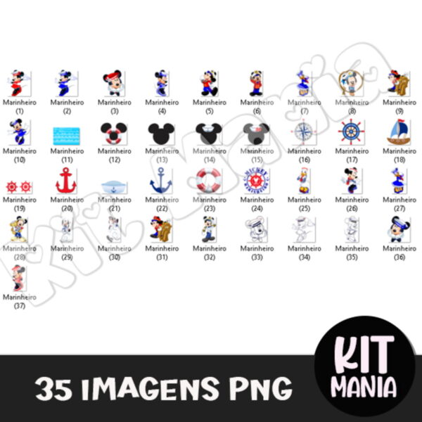 Kit Digital Mickey Marinheiro e Amigos - Imagem 2