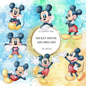Kit Digital Mickey Mouse Aquarela