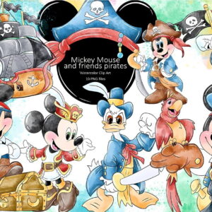 Kit Digital - Mickey Pirata Aquarela