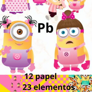 Kit Digital Minions Rosa