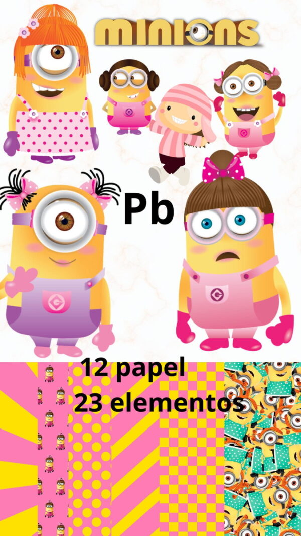 Kit Digital Minions Rosa