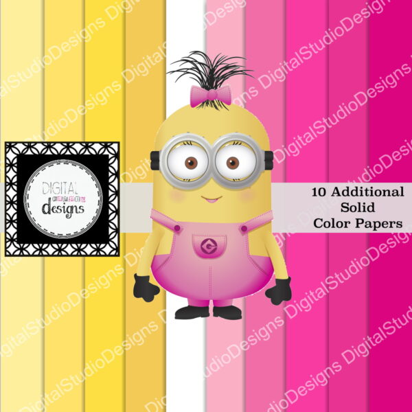 Kit Digital Minions Rosa - Imagem 2