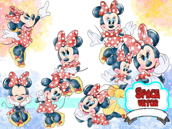 Minnie Aquarela Kit Digital Compre 1 Leve 3