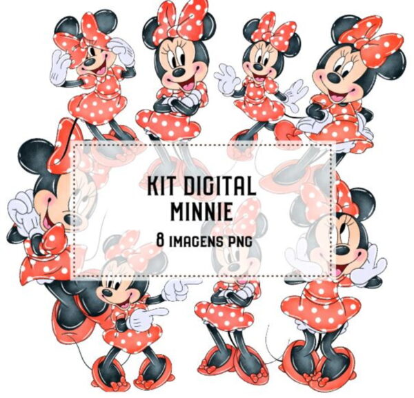 Kit Digital Minnie Aquarela 1752