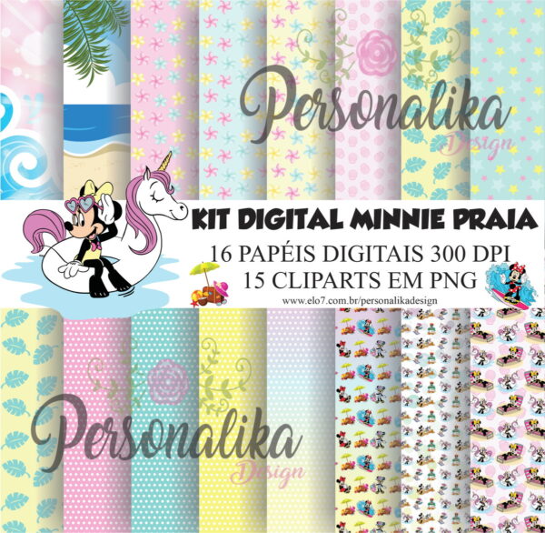 KIT DIGITAL MINNIE PRAIA