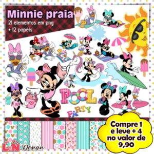 Kit Digital Minnie Praia