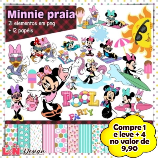 Kit Digital Minnie Praia