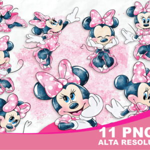 Kit Digital Minnie Rosa Aquarela