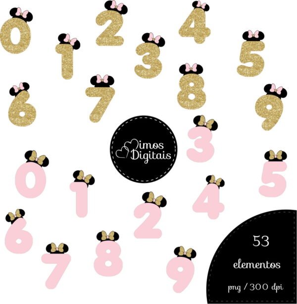 Kit Digital Minnie Rosa e Dourado - Image 2