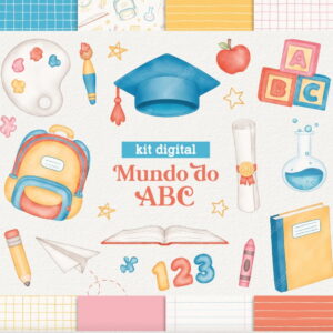 Kit Digital Mundo do Abc – Cliparts em Aquarela