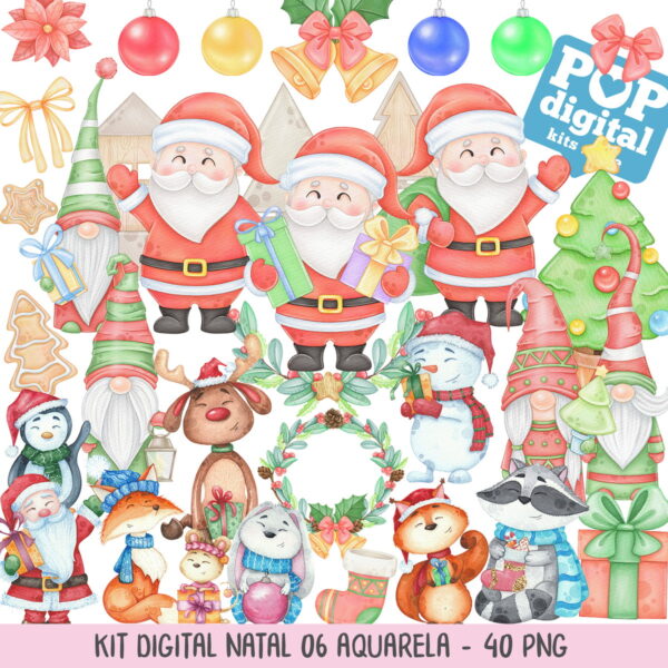 Kit Digital Natal 06 Aquarela