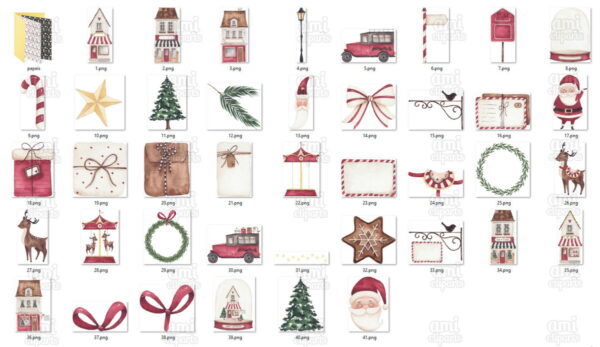 Kit Digital Natal Aquarela #01 - Image 2