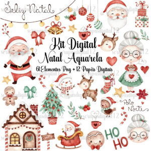 Kit Digital - Natal Aquarela