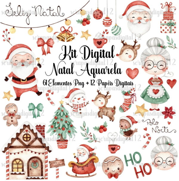 Kit Digital - Natal Aquarela