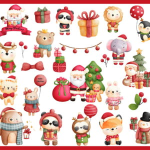 Kit Digital Natal Aquarela