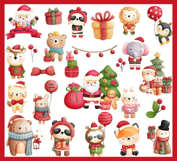 Kit Digital Natal Aquarela