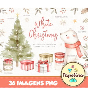 Kit Digital Natal Aquarela