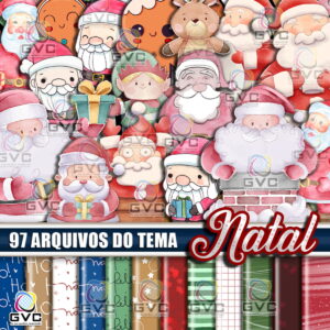 Kit Digital Natal Aquarela
