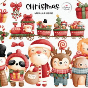 Kit Digital Natal Aquarelado 46