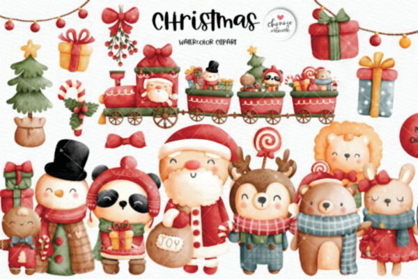 Kit Digital Natal Aquarelado 46