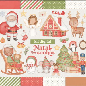 Kit Digital Natal dos Sonhos - Cliparts em Aquarela