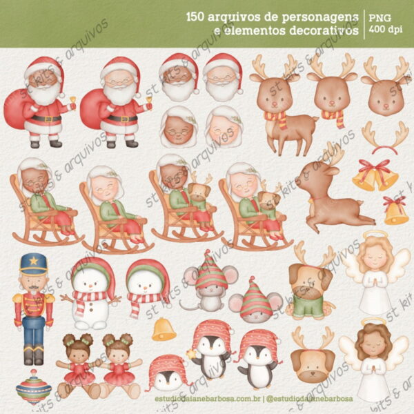 Kit Digital Natal dos Sonhos em Aquarela - Image 2
